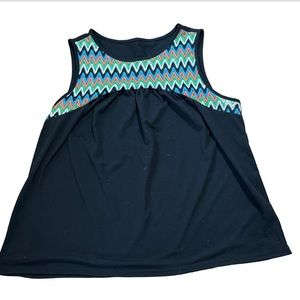 Black Swing Tank Top with Knit-Like Top